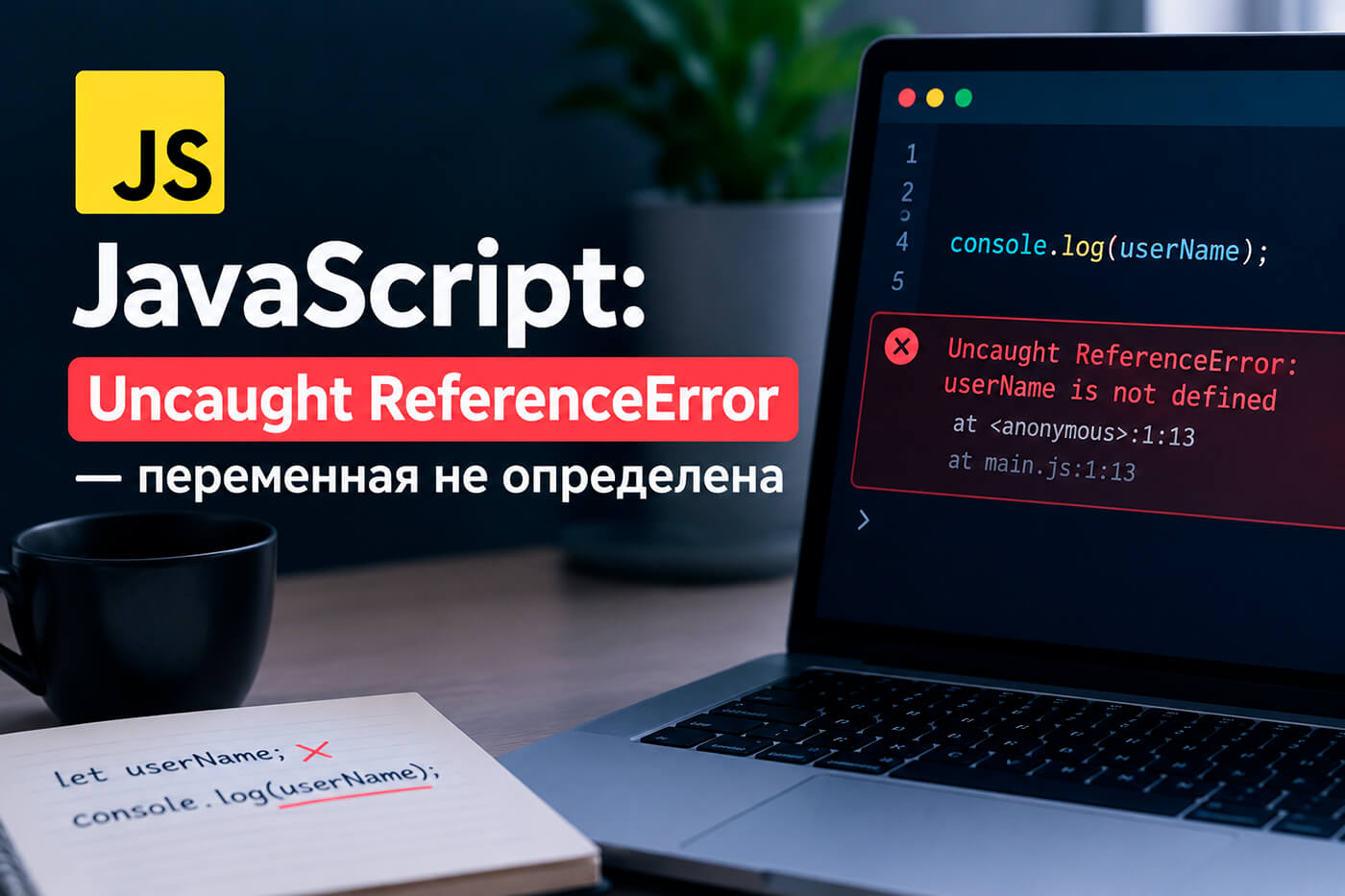 JavaScript: Uncaught ReferenceError - переменная не определена