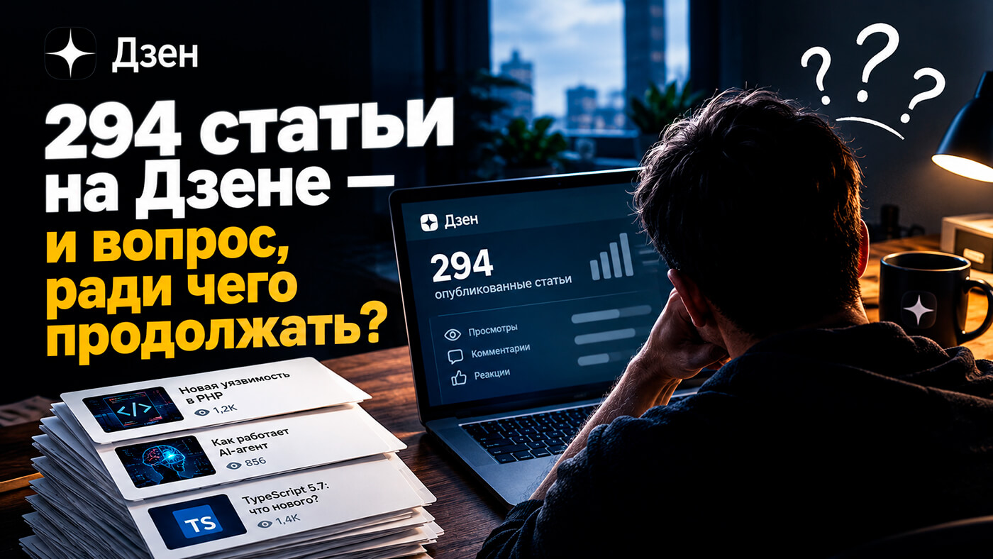 294 статьи на Дзене - и вопрос, ради чего продолжать