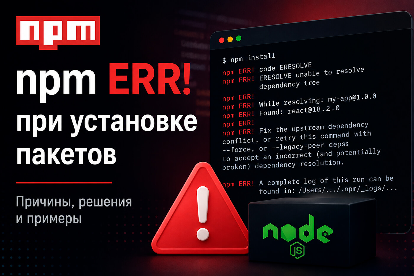 npm ERR! при установке пакетов