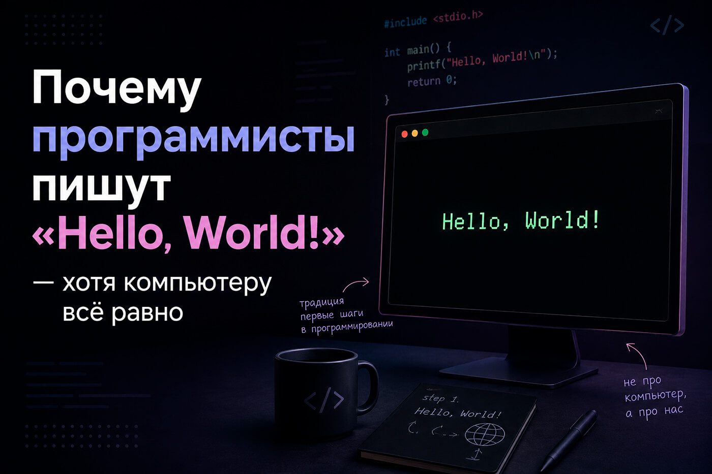Почему программисты пишут «Hello, World!» - хотя компьютеру всё равно
