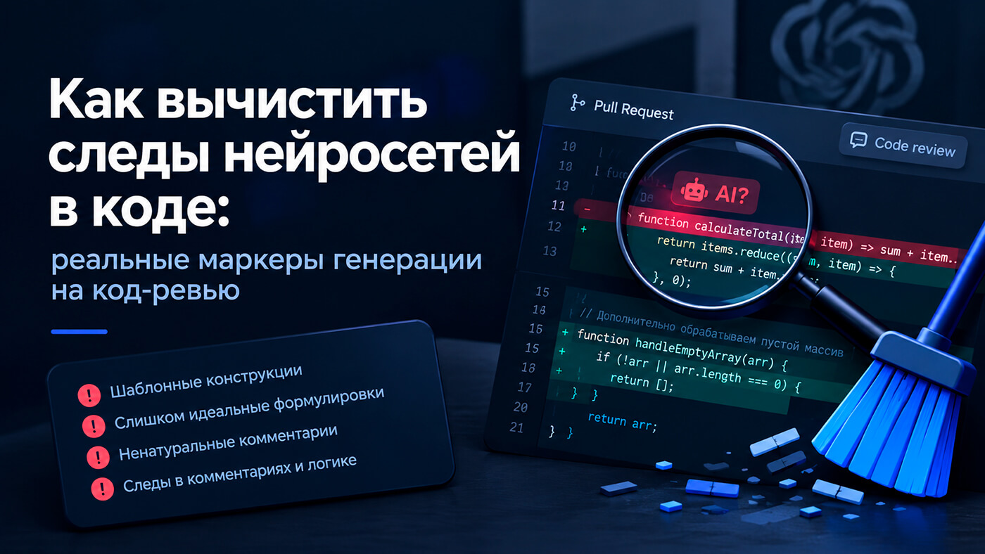 Как вычистить следы нейросетей в коде: реальные маркеры генерации на код-ревью
