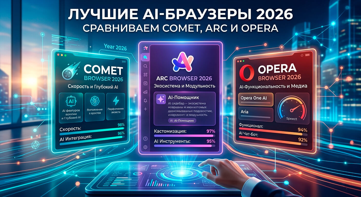 Лучшие AI-браузеры 2026: сравниваем Comet, Arc и Opera