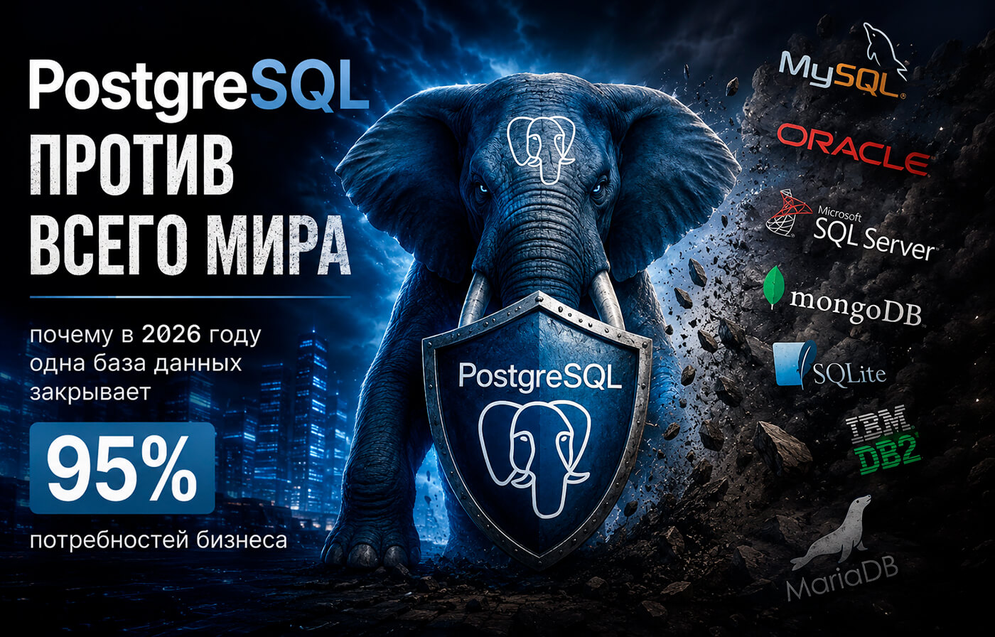 PostgreSQL против всего мира: почему в 2026 году одна база данных закрывает 95% потребностей бизнеса