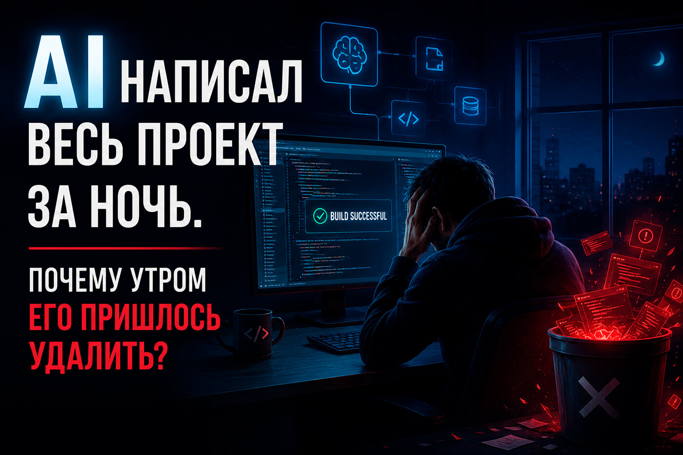 AI написал весь проект за ночь. Почему утром его пришлось удалить?
