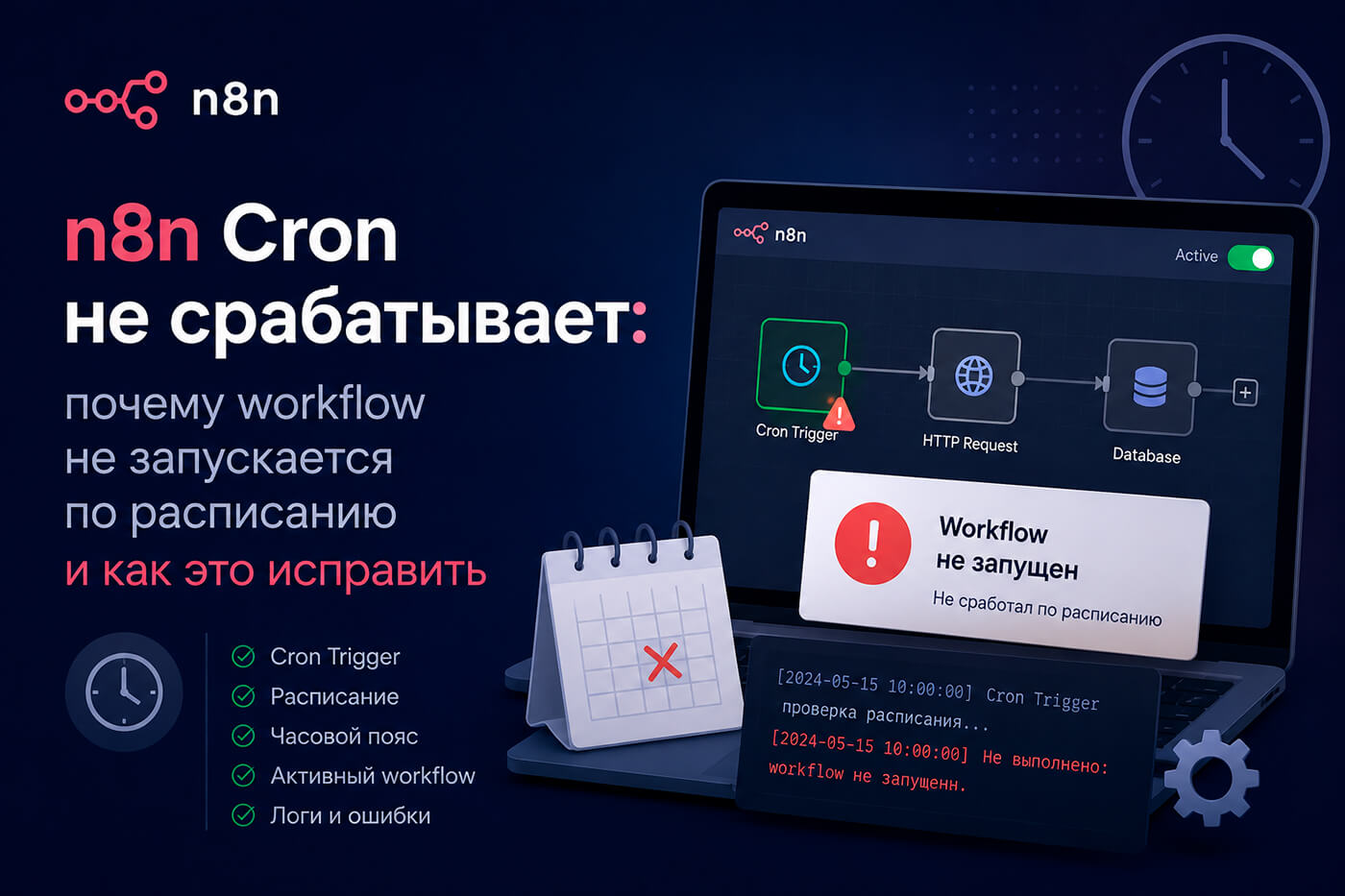 n8n Cron не срабатывает: почему workflow не запускается по расписанию и как это исправить