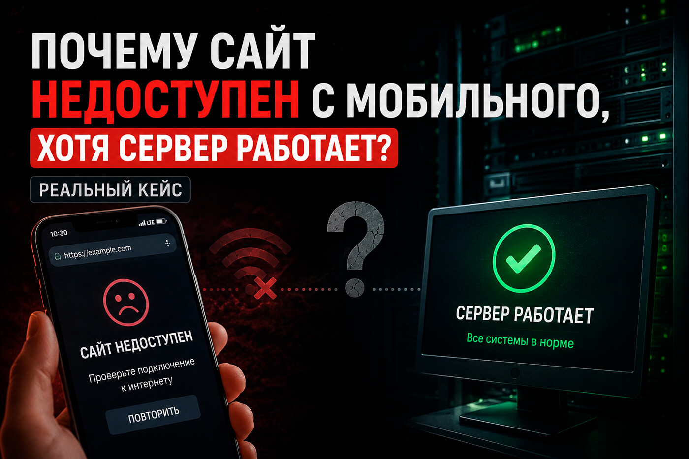Почему сайт недоступен с мобильного, хотя сервер работает? Реальный кейс