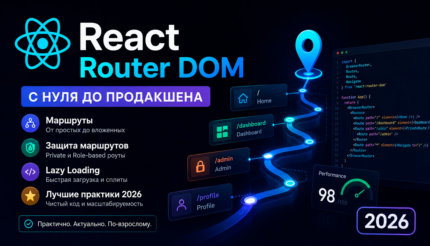 React Router DOM с нуля до продакшена: маршруты, защита, lazy loading и лучшие практики 2026