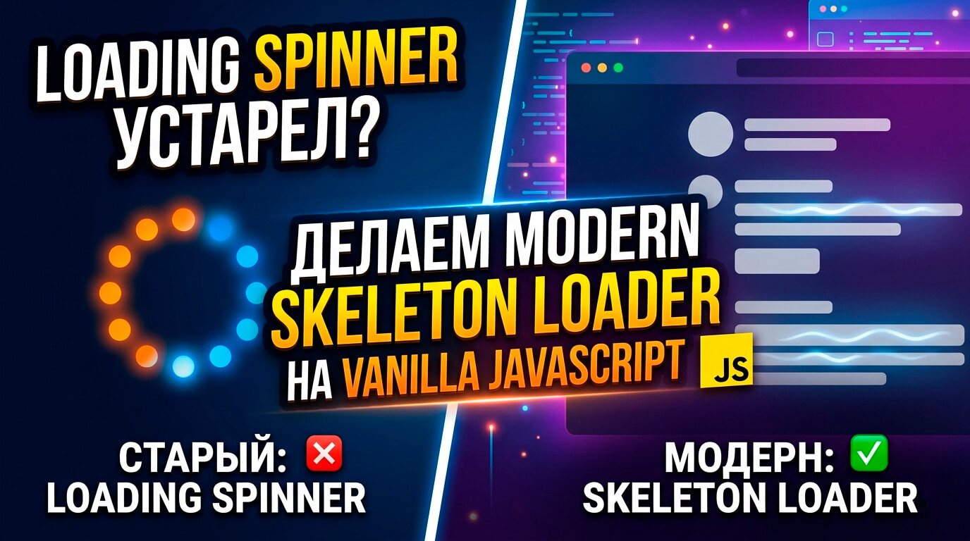 Loading Spinner устарел? Делаем modern Skeleton Loader на Vanilla JavaScript