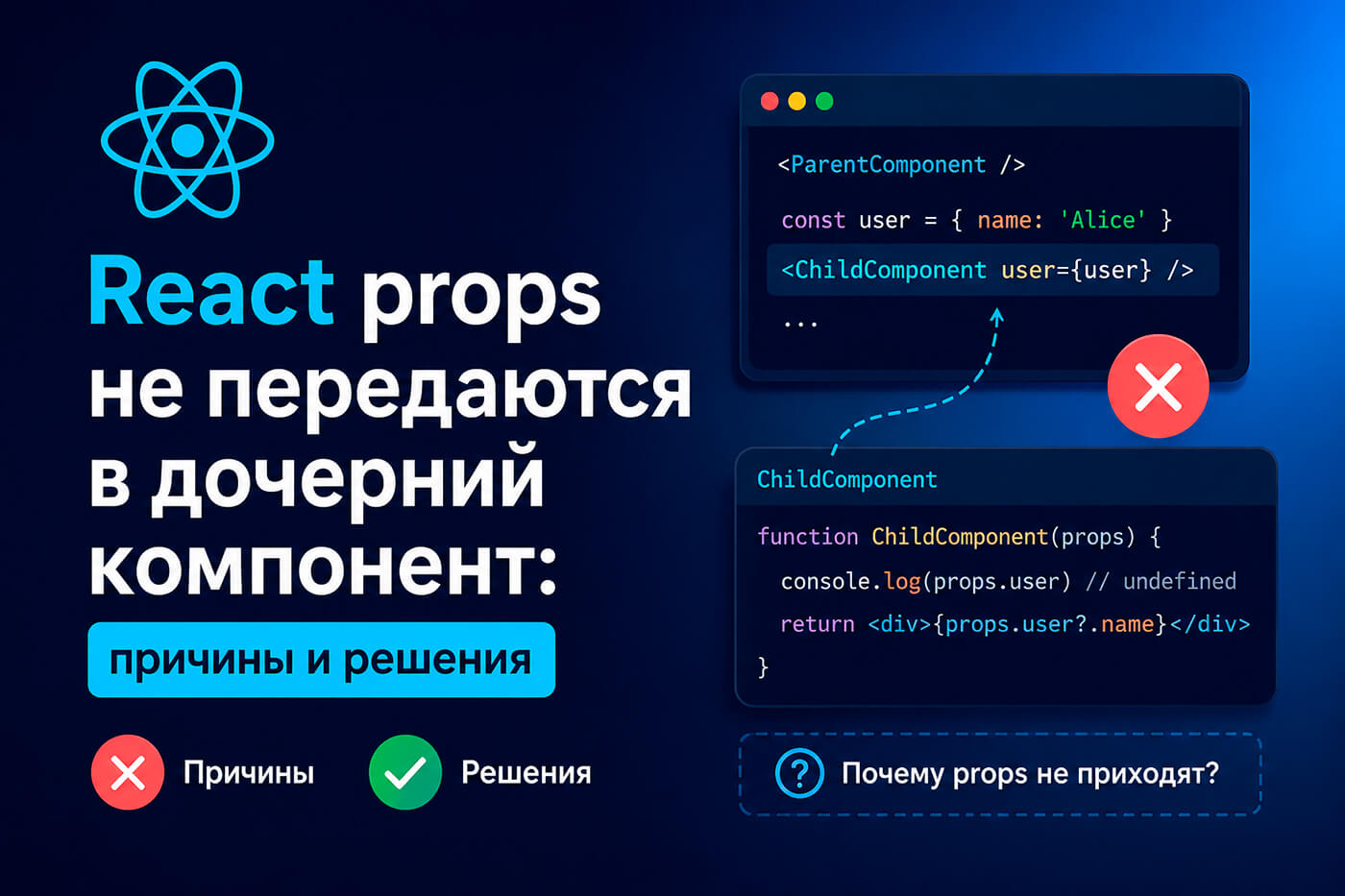 React props не передаются в дочерний компонент: причины и решения