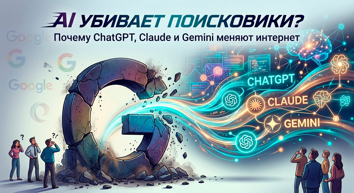 AI убивает поисковики? Почему ChatGPT, Claude и Gemini меняют интернет