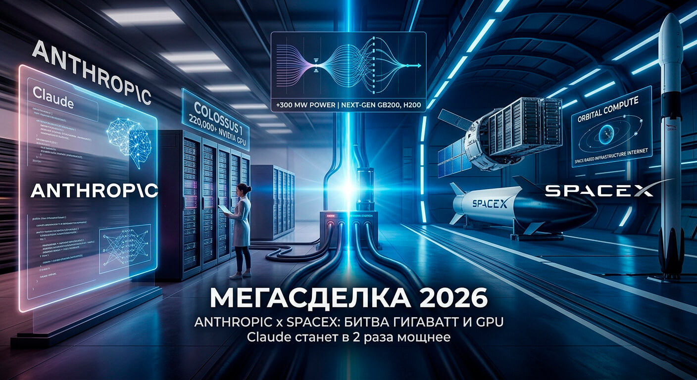 Anthropic арендует суперкомпьютер Colossus 1 у SpaceX