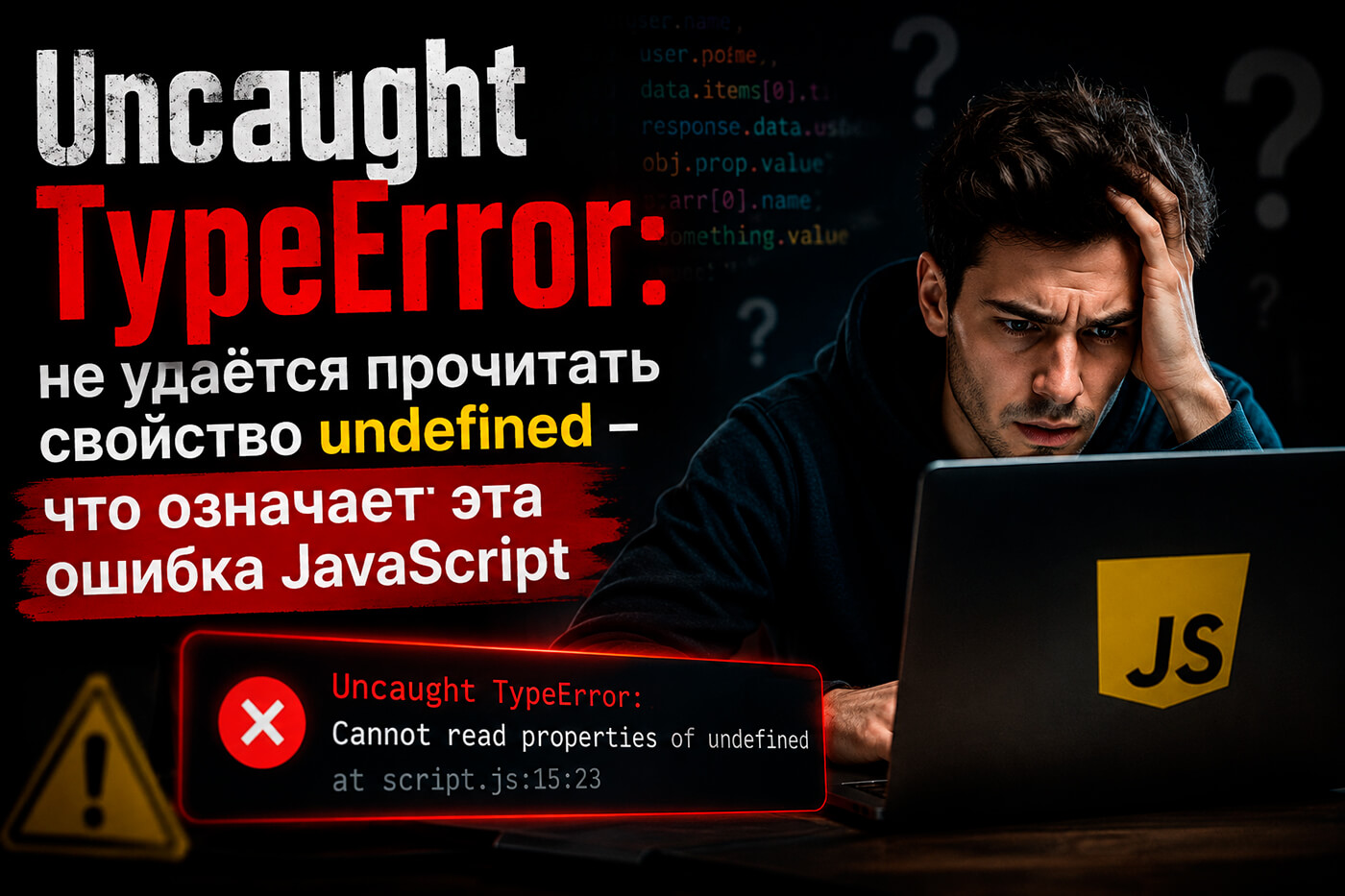 Uncaught TypeError: не удаётся прочитать свойство undefined - что означает эта ошибка JavaScript