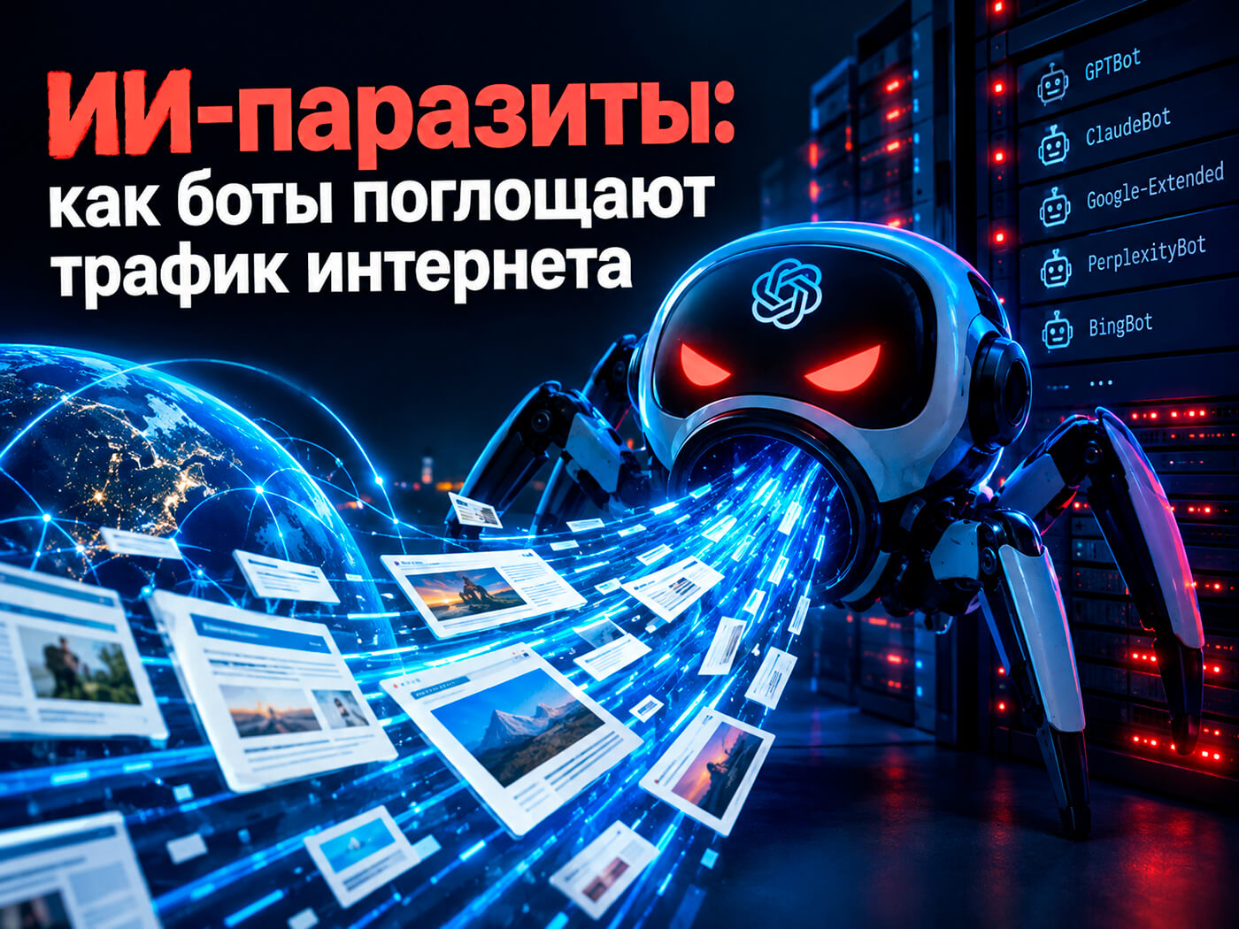 ИИ-паразиты: как боты поглощают трафик интернета