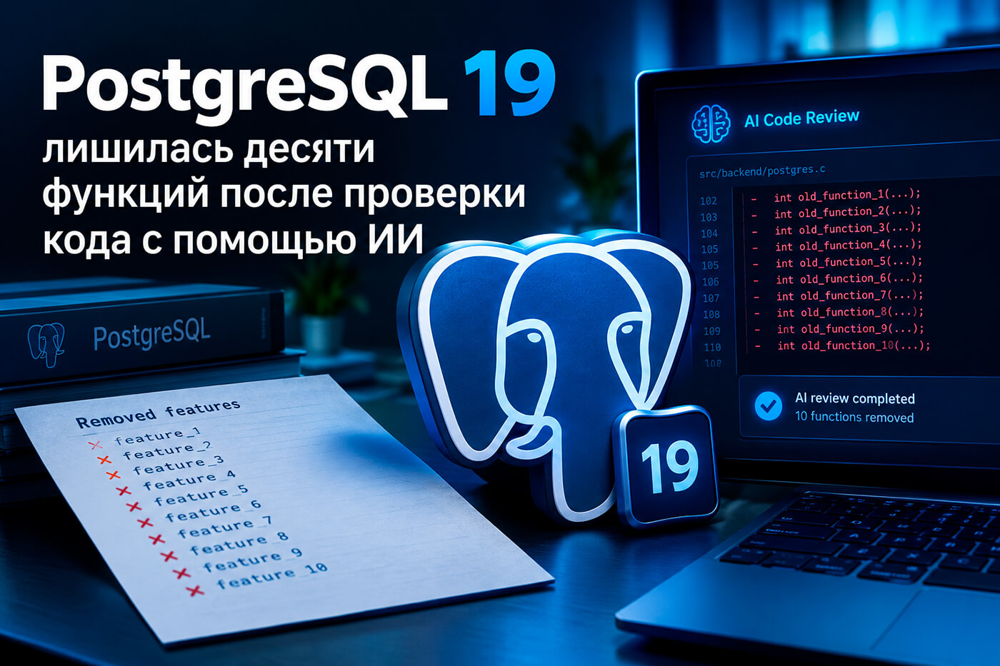 PostgreSQL 19 лишилась десяти функций после проверки кода с помощью ИИ