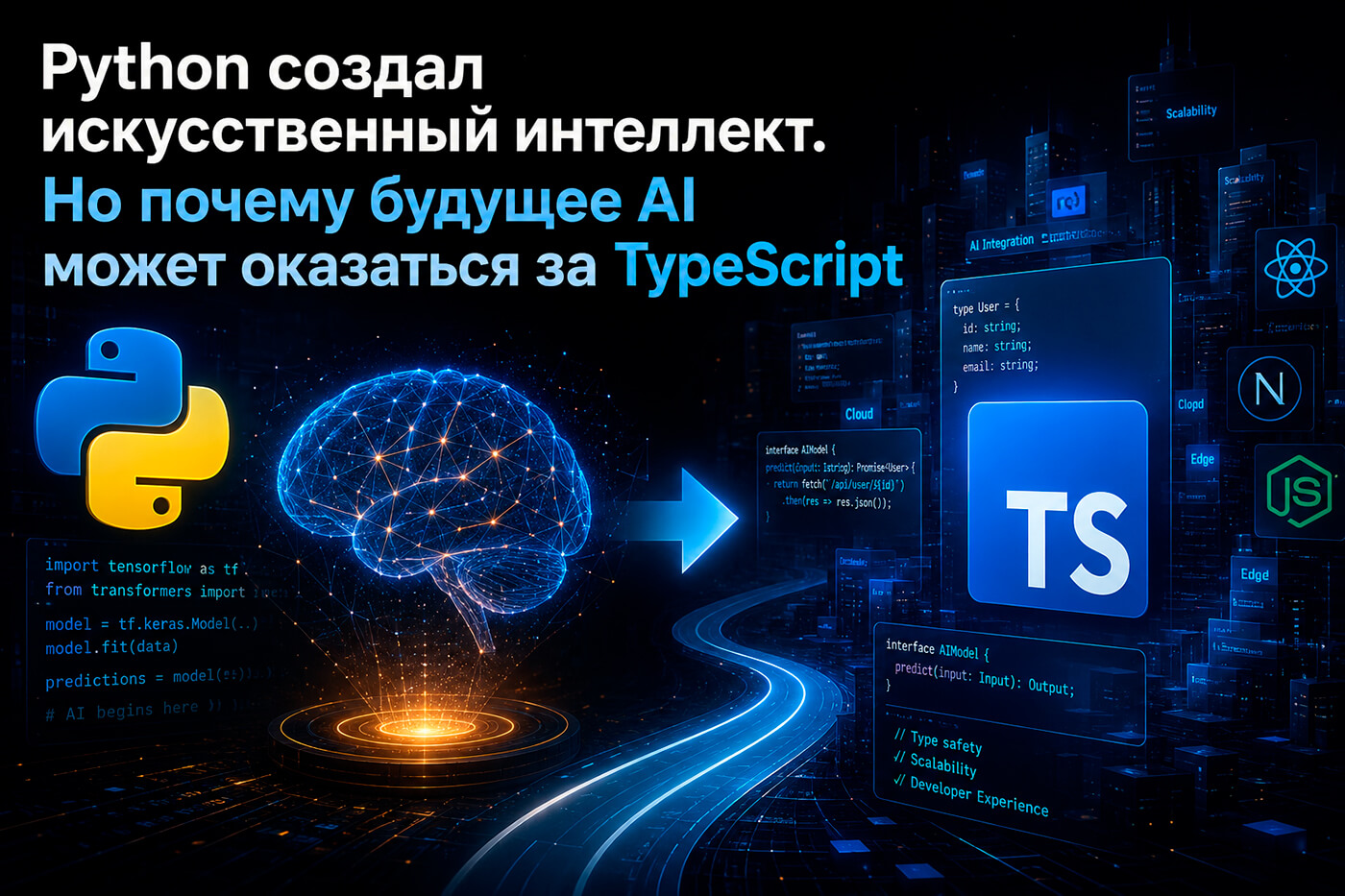 Python создал искусственный интеллект. Но почему будущее AI может оказаться за TypeScript
