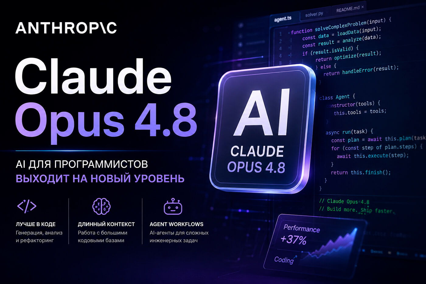 Anthropic представила Claude Opus 4.8 - AI для программистов выходит на новый уровень