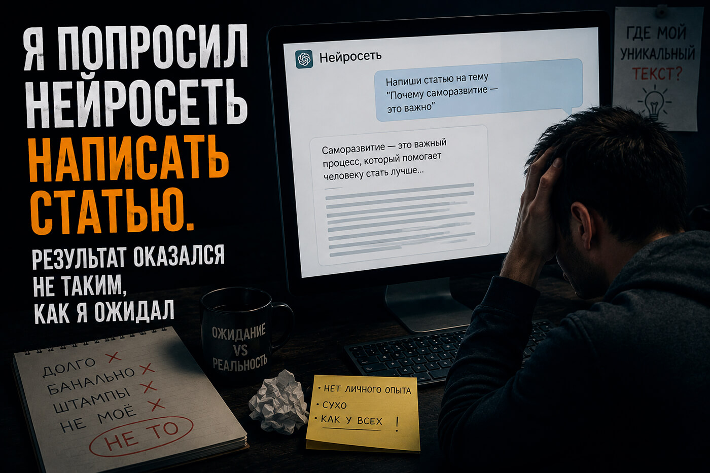 Я попросил нейросеть написать статью. Результат оказался не таким, как я ожидал