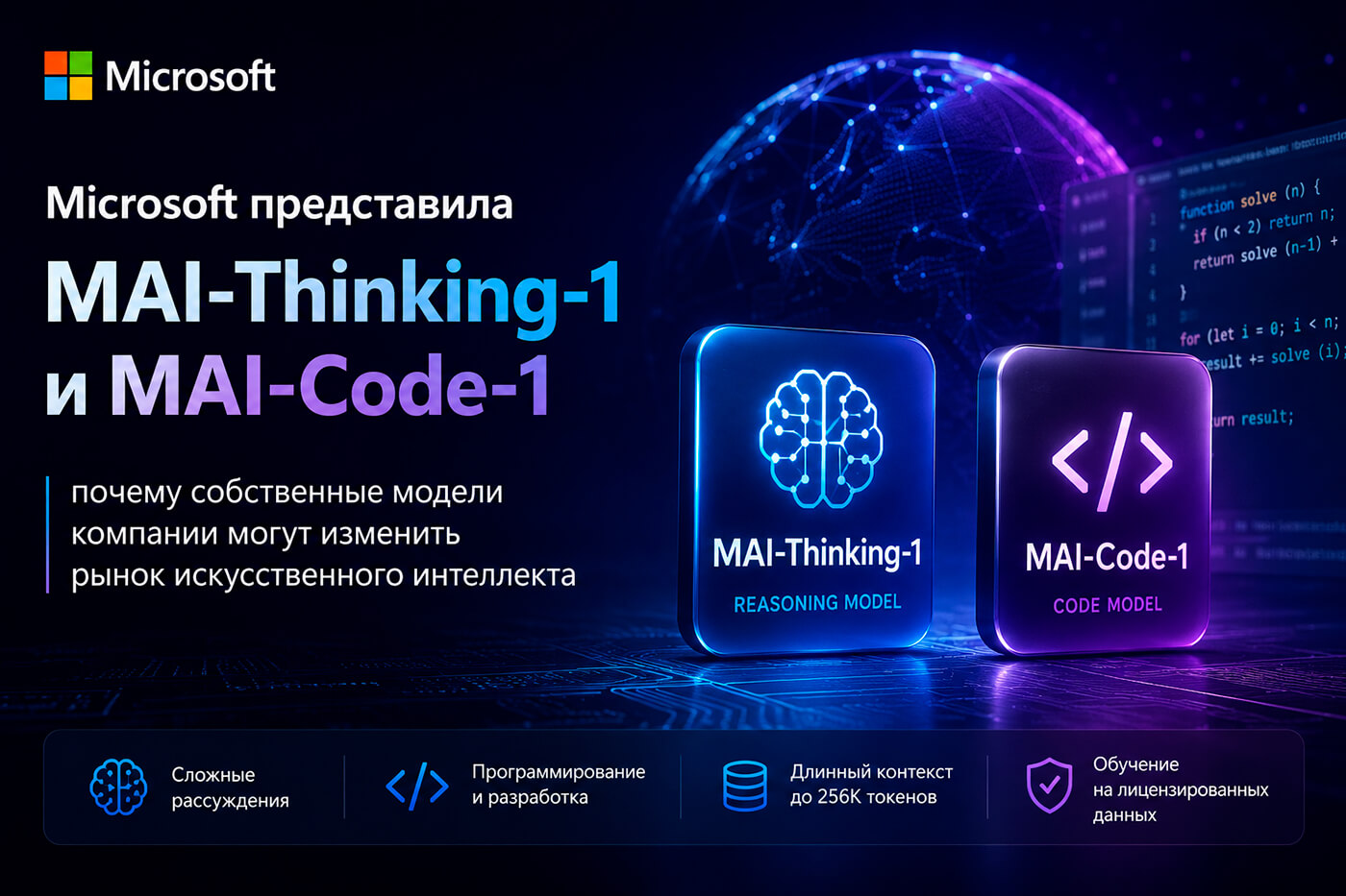 Microsoft представила MAI-Thinking-1 и MAI-Code-1: почему собственные модели компании могут изменить рынок искусственного интеллекта