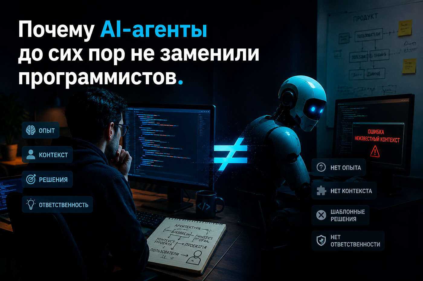Почему AI-агенты до сих пор не заменили программистов.
